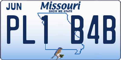 MO license plate PL1B4B