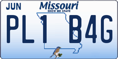 MO license plate PL1B4G