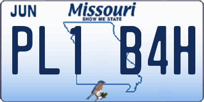 MO license plate PL1B4H