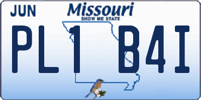 MO license plate PL1B4I