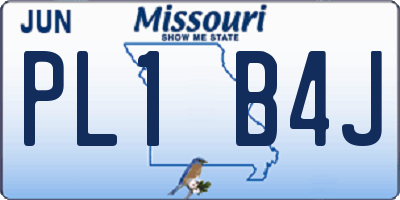 MO license plate PL1B4J