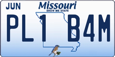 MO license plate PL1B4M
