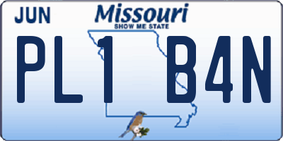 MO license plate PL1B4N