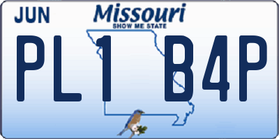 MO license plate PL1B4P