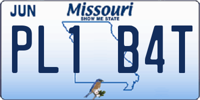MO license plate PL1B4T