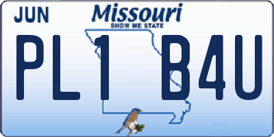 MO license plate PL1B4U