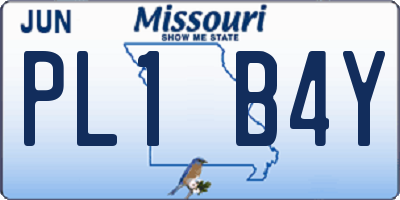 MO license plate PL1B4Y