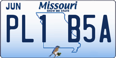 MO license plate PL1B5A