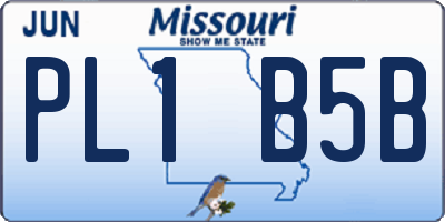 MO license plate PL1B5B