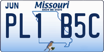 MO license plate PL1B5C
