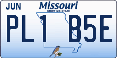 MO license plate PL1B5E