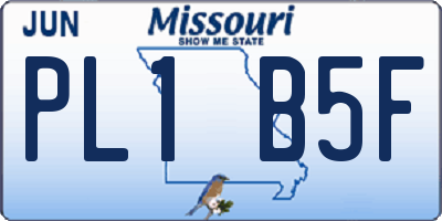 MO license plate PL1B5F