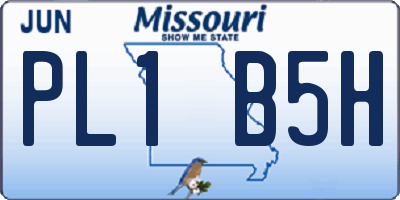 MO license plate PL1B5H
