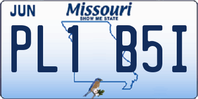 MO license plate PL1B5I