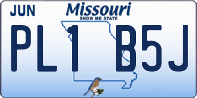 MO license plate PL1B5J