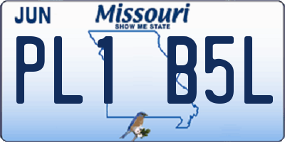 MO license plate PL1B5L