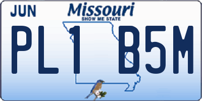 MO license plate PL1B5M
