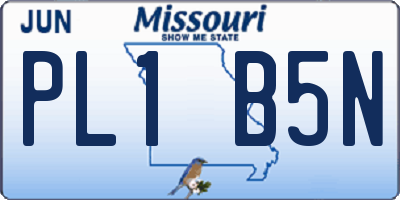 MO license plate PL1B5N