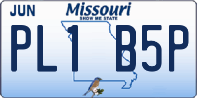 MO license plate PL1B5P