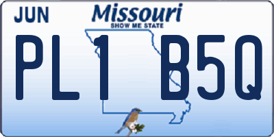MO license plate PL1B5Q