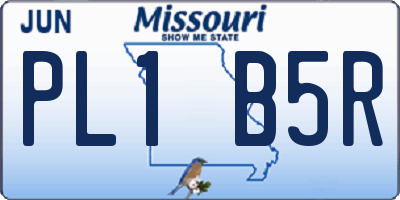 MO license plate PL1B5R