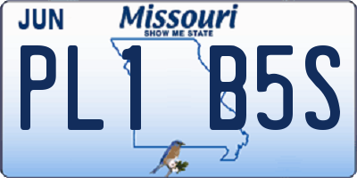 MO license plate PL1B5S