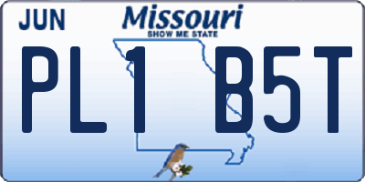 MO license plate PL1B5T