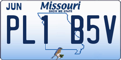 MO license plate PL1B5V