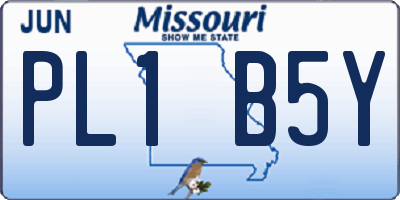 MO license plate PL1B5Y