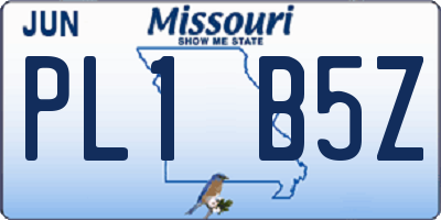 MO license plate PL1B5Z