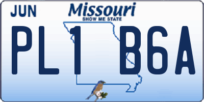MO license plate PL1B6A
