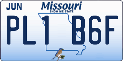MO license plate PL1B6F