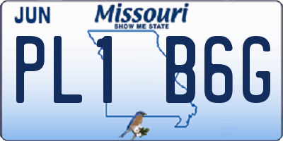 MO license plate PL1B6G