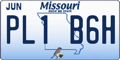MO license plate PL1B6H