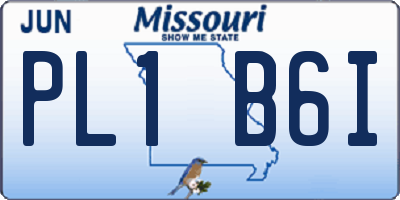 MO license plate PL1B6I