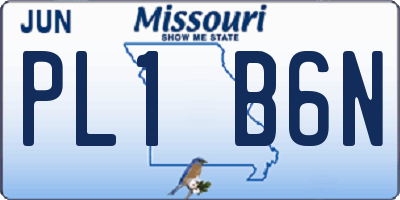 MO license plate PL1B6N
