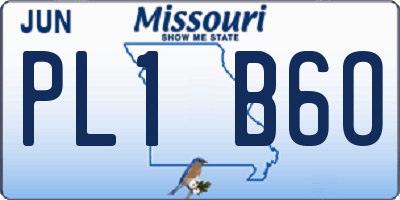 MO license plate PL1B6O