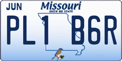 MO license plate PL1B6R