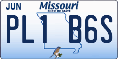 MO license plate PL1B6S