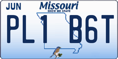 MO license plate PL1B6T