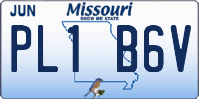 MO license plate PL1B6V