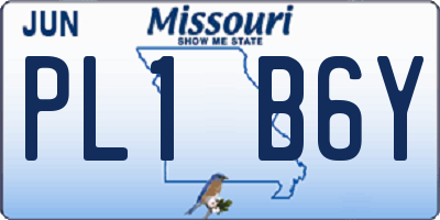 MO license plate PL1B6Y