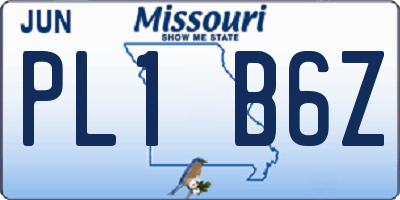 MO license plate PL1B6Z