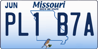MO license plate PL1B7A