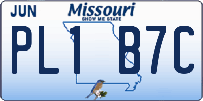 MO license plate PL1B7C