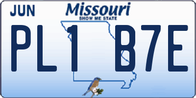 MO license plate PL1B7E
