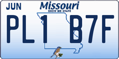 MO license plate PL1B7F