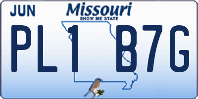 MO license plate PL1B7G