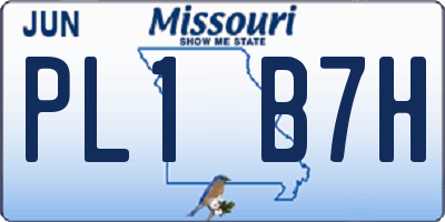 MO license plate PL1B7H