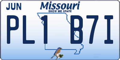 MO license plate PL1B7I